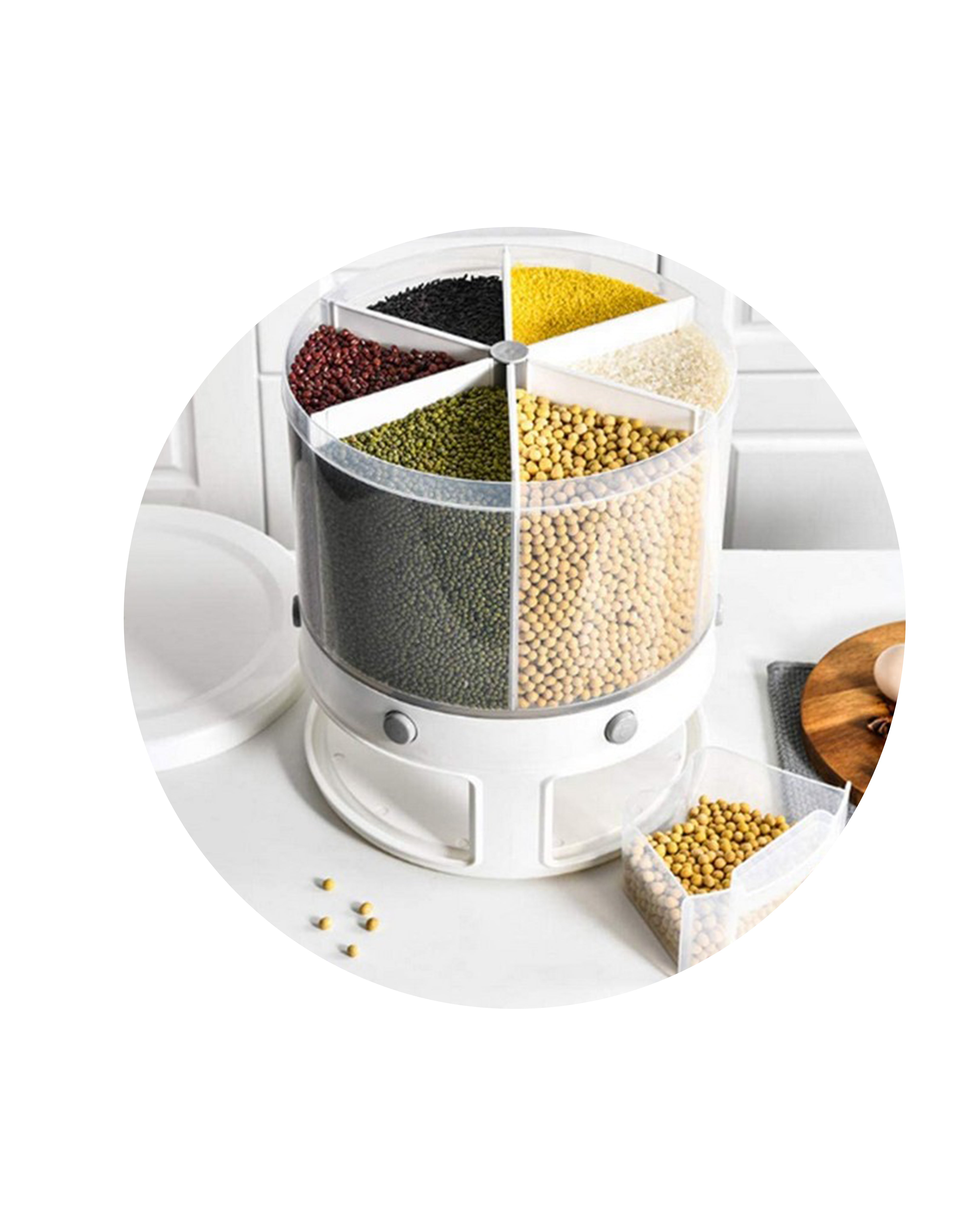 10 kg Rotatable food dispenser with measuring cup