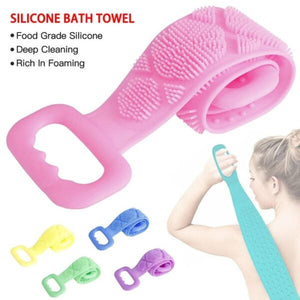 Body Sponge Silicone Brushes Bath Towels Body Scrubber Rubbing Back Peeling Massage Shower Extended Scrubber Skin Clean Brushes