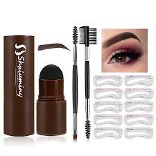 Eyebrow Stamp Stencil Kit + 24 Eyebrow Styling Cards Waterproof Long Lasting